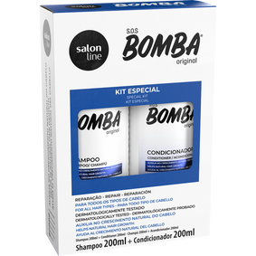 SALON LINE S.O.S BOMBA KIT SHAMPOO ORIGINAL 200ML + CONDITIONER ORIGINAL 200ML