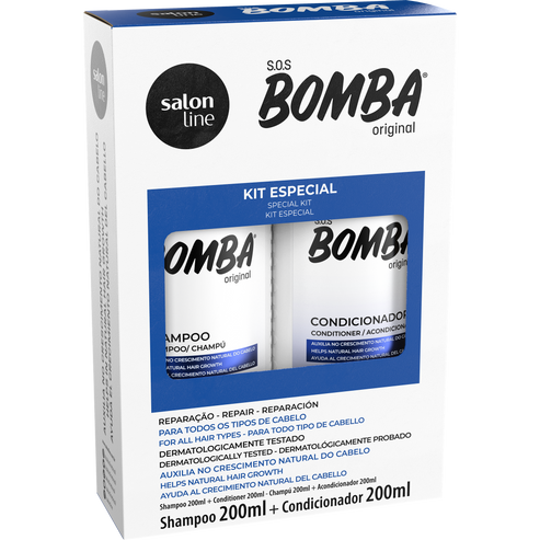 SALON LINE S.O.S BOMBA KIT SHAMPOO ORIGINAL 200ML + CONDITIONER ORIGINAL 200ML