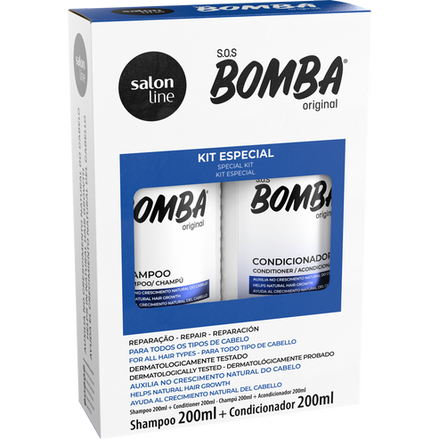 SALON LINE S.O.S BOMBA KIT SHAMPOO ORIGINAL 200ML + CONDITIONER ORIGINAL 200ML